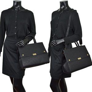 Dasein Handbag for Women Classic Satchel Briefcase Shoulder Bag (Black)